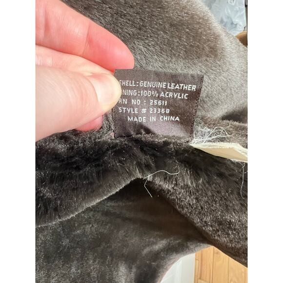 Vintage Guess Women's L Brown Suede Leather Faux Fur Lined Jacket Coat Y2K - Picture 16 of 16